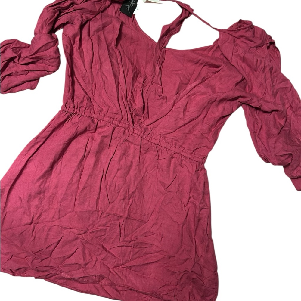 Chic Backless Raspberry Colored Dress - image 2